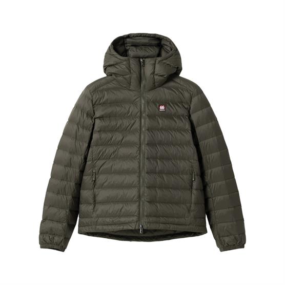 66Â°North Womens Keilir Hooded Down Jacket, Dark Glacial Clay