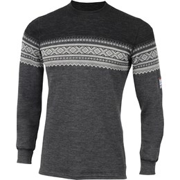 Aclima DesignWool Marius Crew Neck Herre M Grå/Sort Trøjer & sweaters