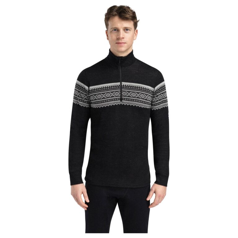 Aclima DesignWool Marius Mock Neck with Zip Herre M Sort Trøjer & sweaters