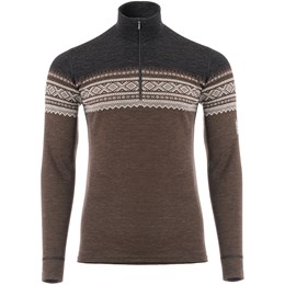 Aclima DesignWool Marius Mock Neck with Zip Herre S Brun Trøjer & sweaters