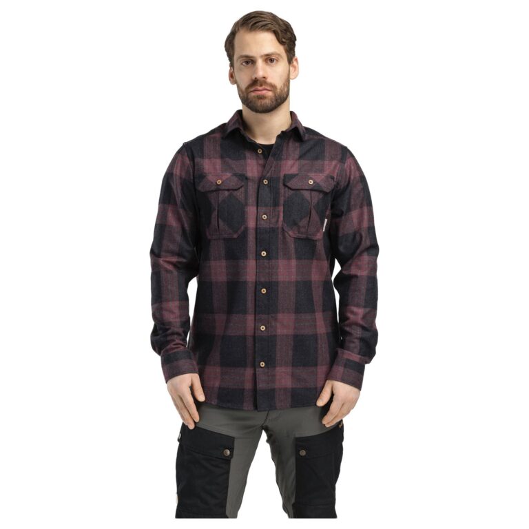 Aclima LeisureWool ReBorn Wool Shirt Herre M Rød/Grå Skjorter