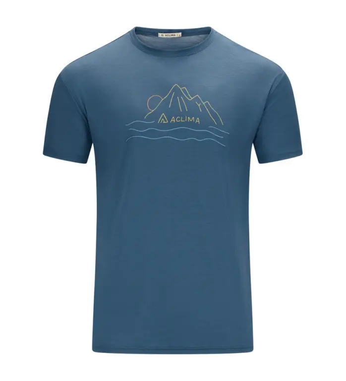 Aclima LightWool 140 Classic Tee Sunset T-Shirt M Blue Fusion XXL