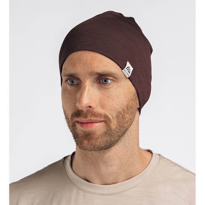 Aclima LightWool 140 relaxed beanie-chocolate plum - Hue