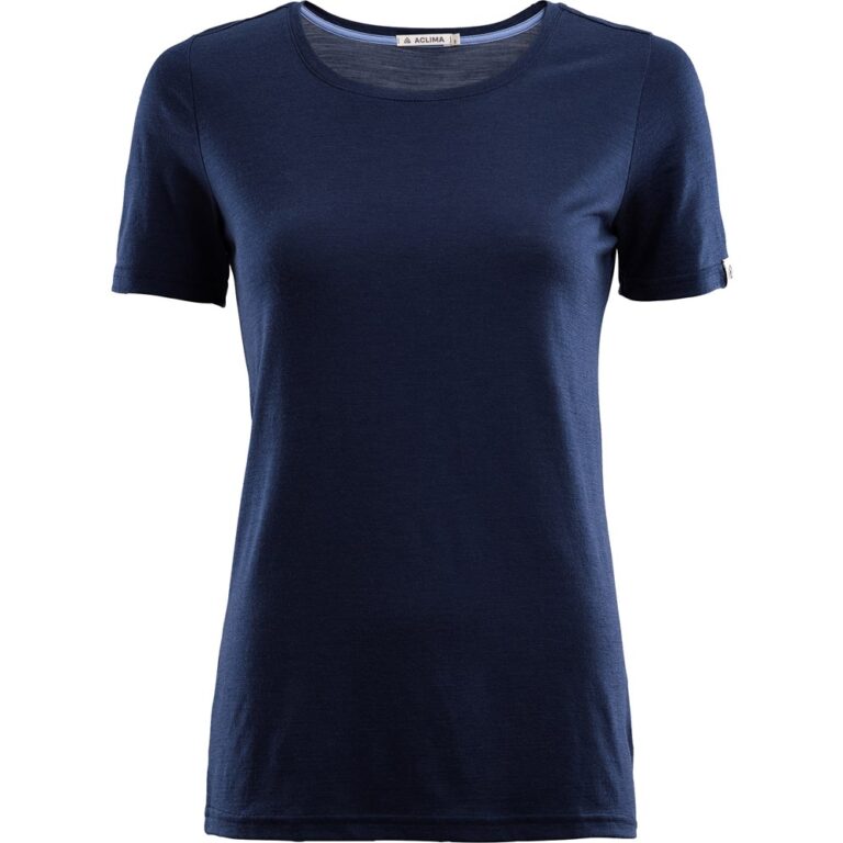 Aclima LightWool Round Neck Dame T-Shirt Navy Blaze L