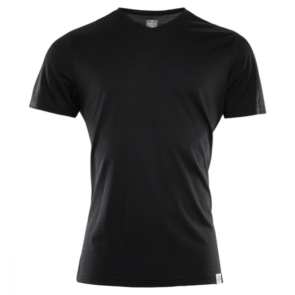 Aclima LightWool T-Shirt V-Neck Man - Jet Black - XSmall
