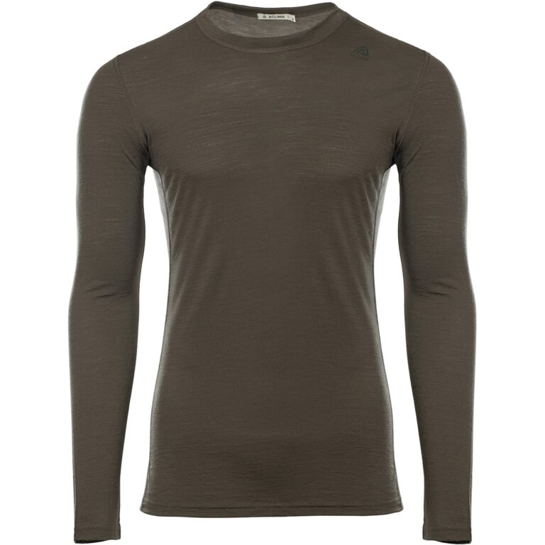 Aclima LightWool Undershirt Long Sleeve Herre XXL Grøn/Brun Undertrøjer