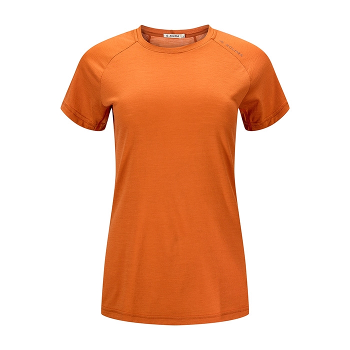 Aclima Lightwool 140 Trail Tee Kvinder / Damer, apricot orange-L - T-Shirts