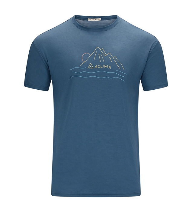 Aclima Lightwool Classic Tee Sunset-blue fusion-2XL - T-Shirt, Polo-shirt