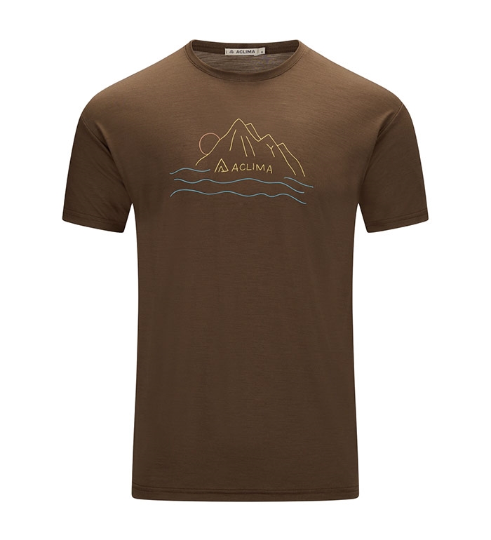 Aclima Lightwool Classic Tee Sunset-dark earth-M - T-Shirt, Polo-shirt