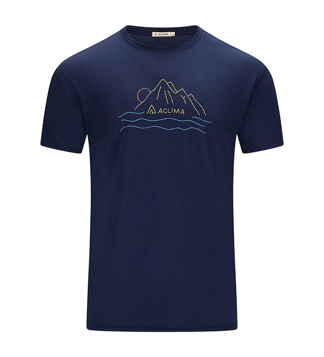 Aclima Lightwool Classic Tee Sunset-navy blazer-2XL - T-Shirt, Polo-shirt
