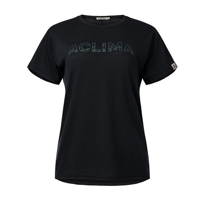 Aclima Lightwool T-Shirt relaxed fit Kvinder / Damer-black-2XL - T-Shirts