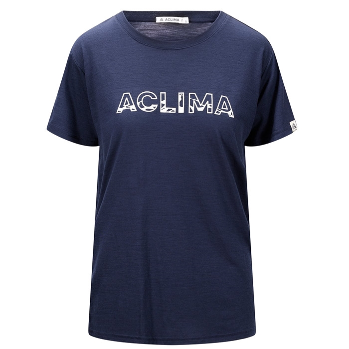 Aclima Lightwool T-Shirt relaxed fit Kvinder / Damer-navy blazer-S - T-Shirts