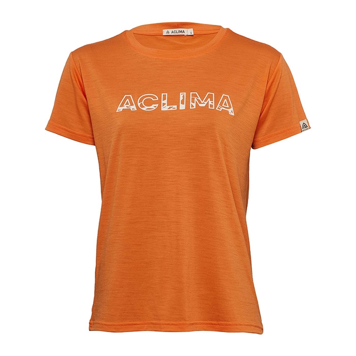 Aclima Lightwool T-Shirt relaxed fit Women-orange tiger-2XL
