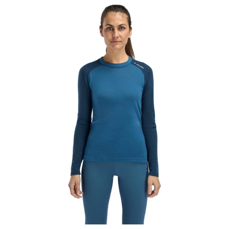 Aclima WarmWool Crew Neck Dame S Blå Undertrøjer