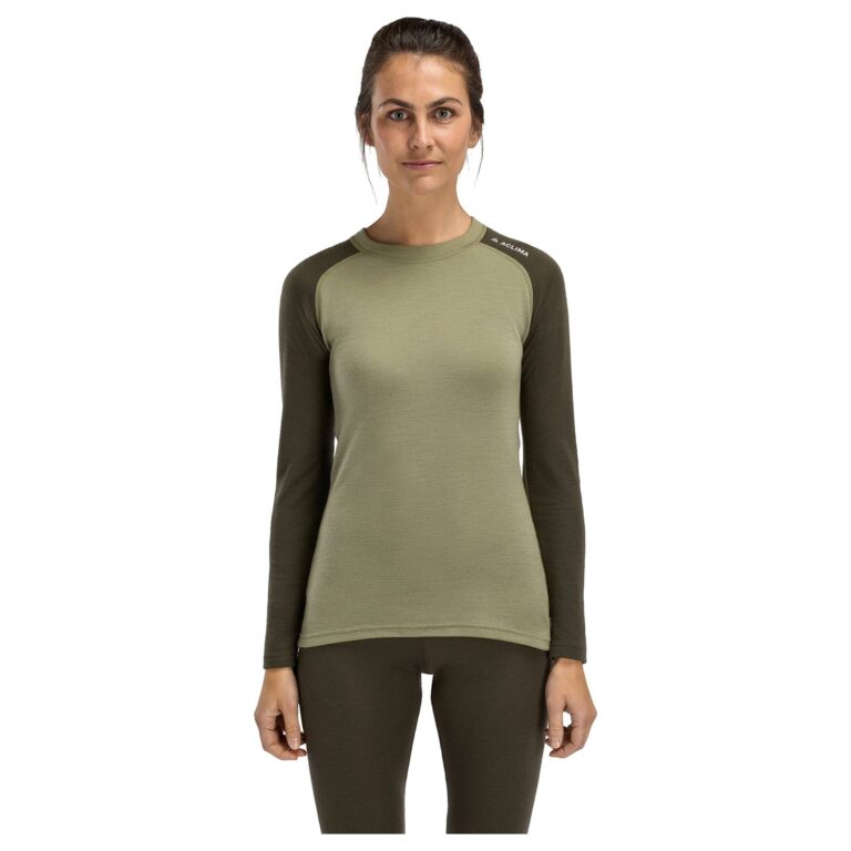 Aclima WarmWool Crew Neck Dame S Grøn Undertrøjer
