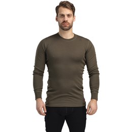 Aclima WarmWool Crew Neck Herre M Grøn/Brun Undertrøjer