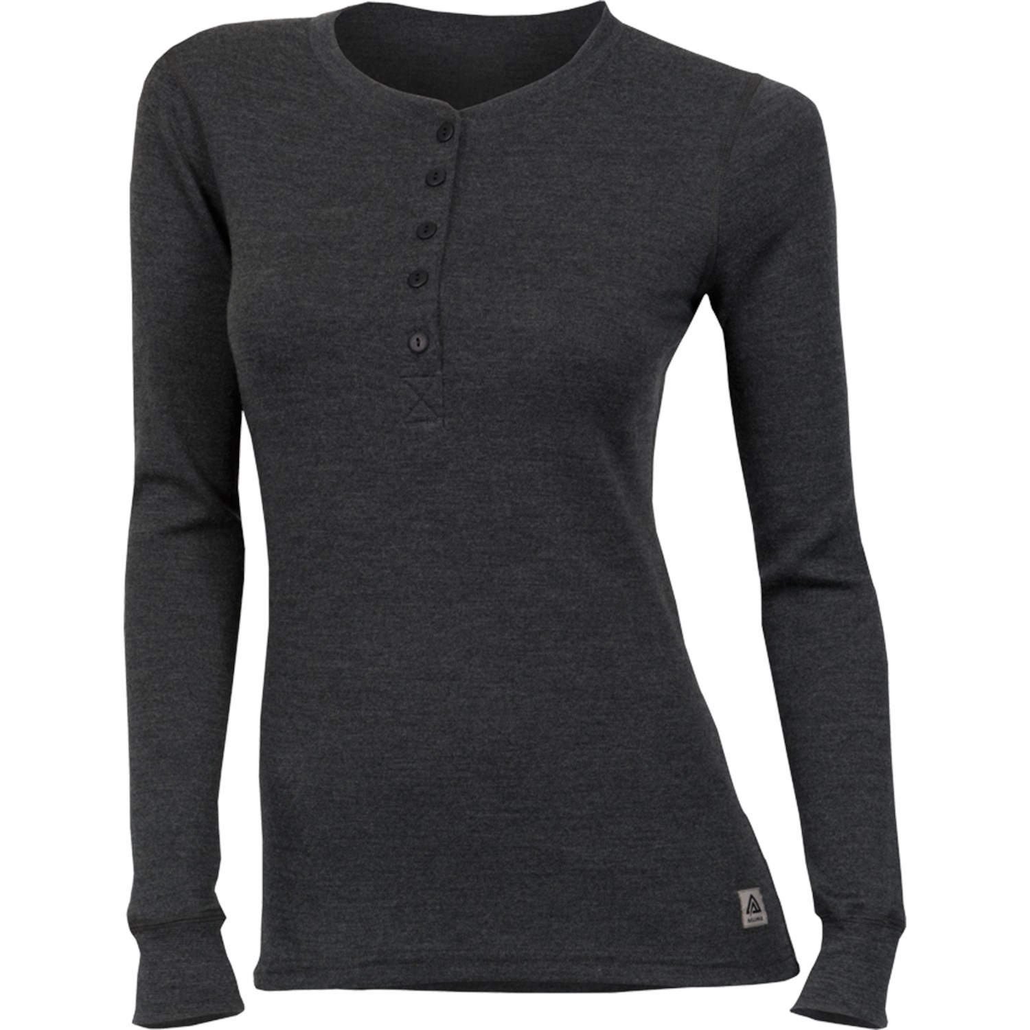 Aclima WarmWool Granddad Shirt Dame L Grå/Sort Trøjer & sweaters