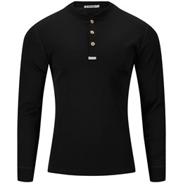Aclima WarmWool Granddad Shirt Herre L Sort Trøjer & sweaters