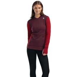 Aclima WarmWool Hood Sweater with Zip Dame S Rød Trøjer & sweaters