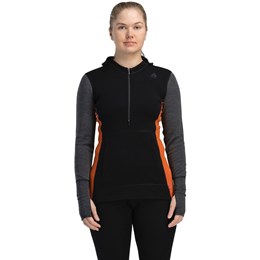 Aclima WarmWool Hood Sweater with Zip Dame S Sort Trøjer & sweaters
