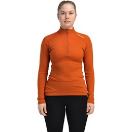 Aclima WarmWool Mock Neck with Zip Dame L Orange Undertrøjer