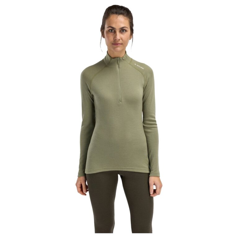 Aclima WarmWool Mock Neck with Zip Dame S Grøn Undertrøjer