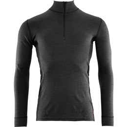 Aclima WarmWool Mock Neck with Zip Herre L Grå/Sort Undertrøjer