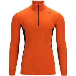 Aclima WarmWool Mock Neck with Zip Herre M Orange Undertrøjer
