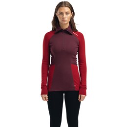 Aclima WarmWool Polo Dame S Rød Undertrøjer