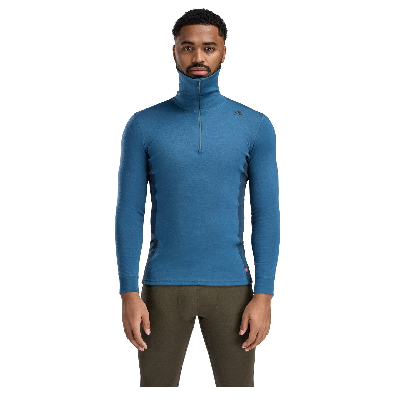 Aclima WarmWool Polo Herre M Blå Undertrøjer
