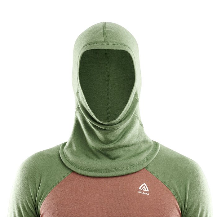 Aclima Warmwool Hood Sweater Women, dill/cognac-L
