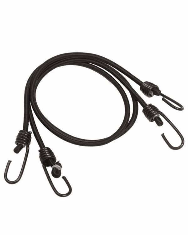 BLACK ELASTIC SHOCK CORDS W.HOOKS (PAIR) - MIL-TEC