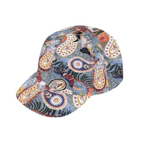 Baseball Cap, paisley, jeans blå - One Size