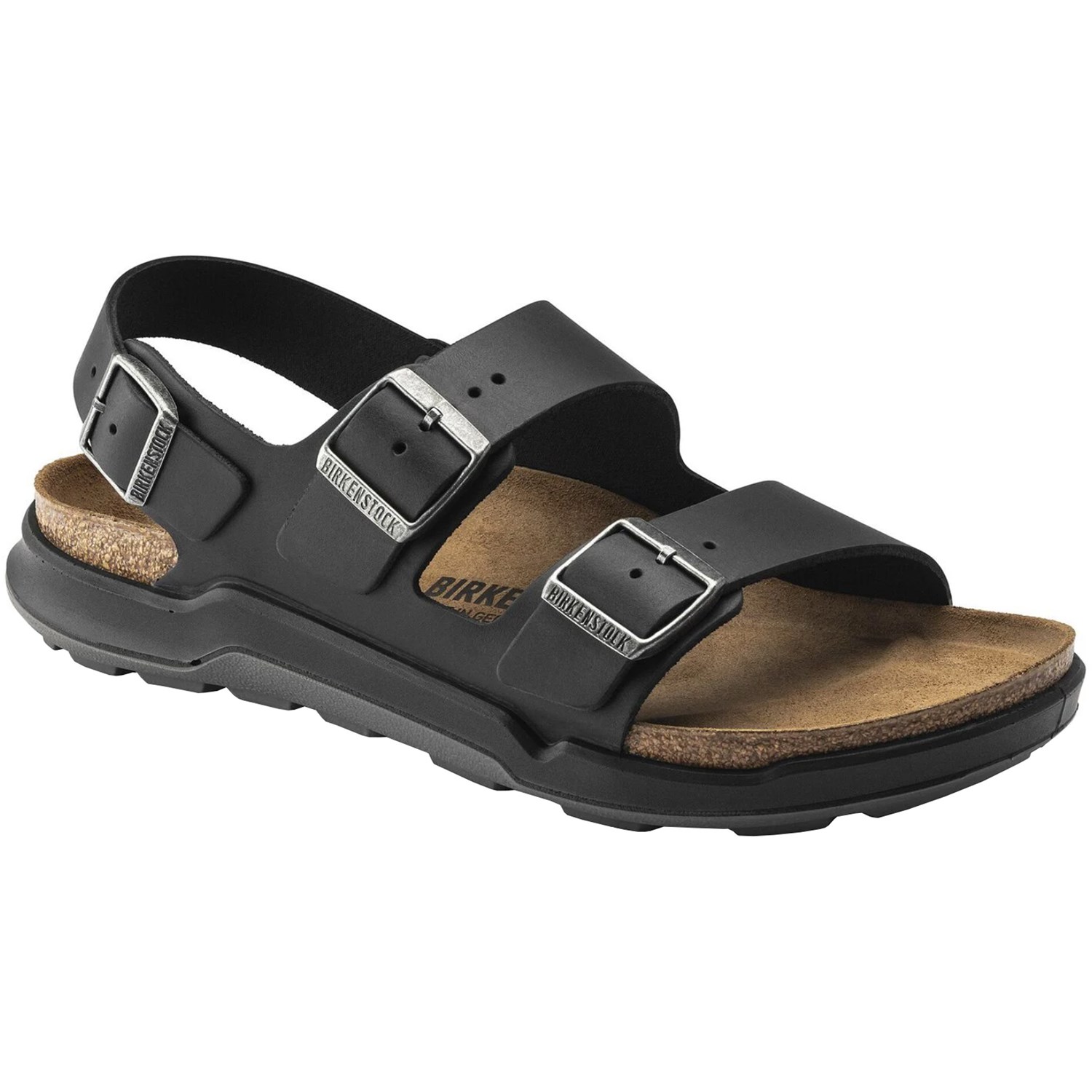 Birkenstock Milano Crosstown Oiled Leather Herre EU 43 Sort Sandaler