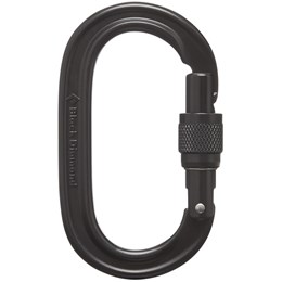 Black Diamond Oval Keylock Screwgate Carabiner Sort Karabiner