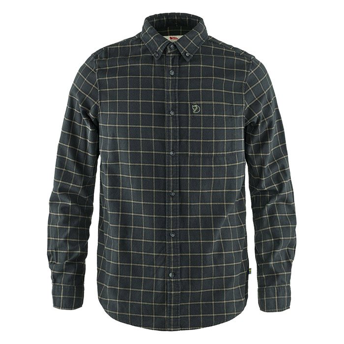 Black Friday: Fjällräven Övik Flannel Shirt Herre / Mænd-dark grey-M - Skjorter