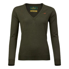 Camilla V-neck Merino Sweater - Olive