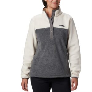 Columbia Benton springs 1/2 Snap Pullover Womens, Grey / Pink