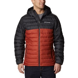 Columbia Powder Lite Hooded Jacket Herre S Rød/Sort Fiberjakker