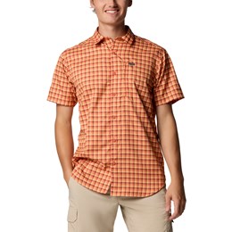 Columbia Silver Ridge Utility Lite Novelty SS Shirt Herre M Orange Skjorter