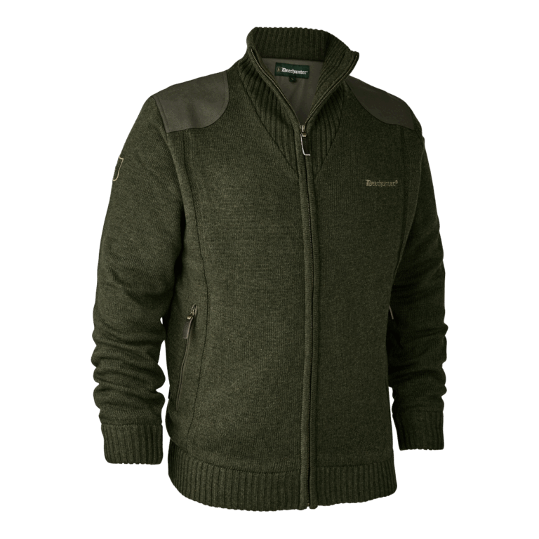 Deerhunter Carlisle Strik Cardigan med stormliner Green Melange M