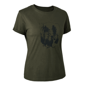 Deerhunter Lady T-shirt med Deerhunter skjold Bark Green 40
