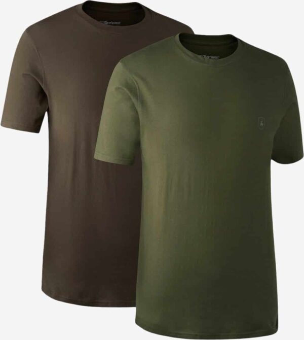 Deerhunter - T-shirt 2-pak (Green/Brown Leaf) - 2XL