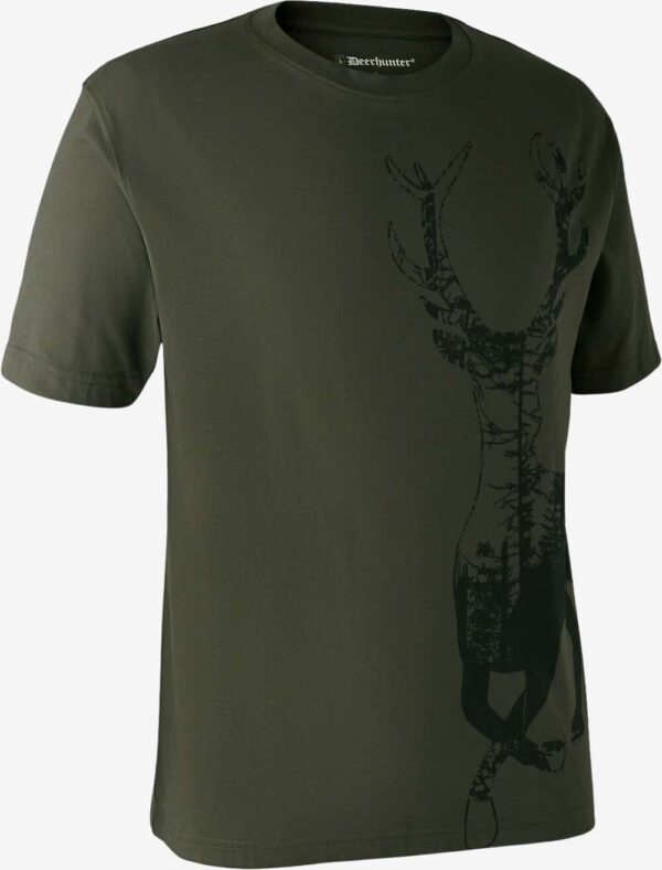 Deerhunter - T-shirt med hjort (Bark Green) - 2XL