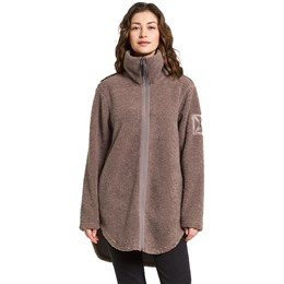 Didriksons Umi Full-Zip Dame 34 Grøn/Brun Fleece
