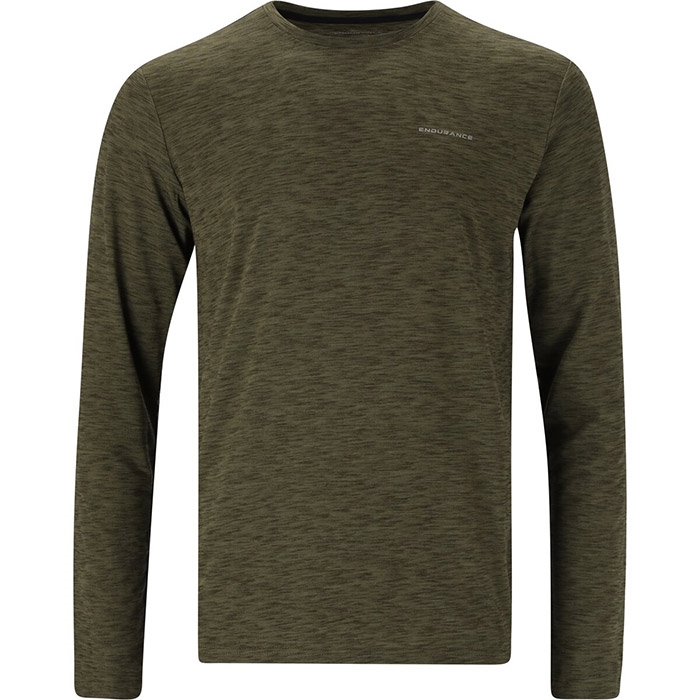 Endurance Peako Herre / Mænd Longsleeve Tee, Ivy Green -M - T-Shirt, Polo-shirt