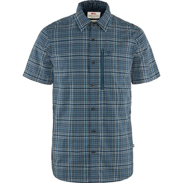 Fjällräven Abisko Hike Shirt SS Herre / Mænd-Blå Blå/Mørkeblå-M - Skjorter