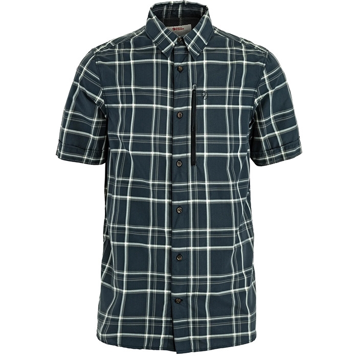 Fjällräven Abisko Hike Shirt SS Herre / Mænd-dark navy / chalk white-M - Skjorter