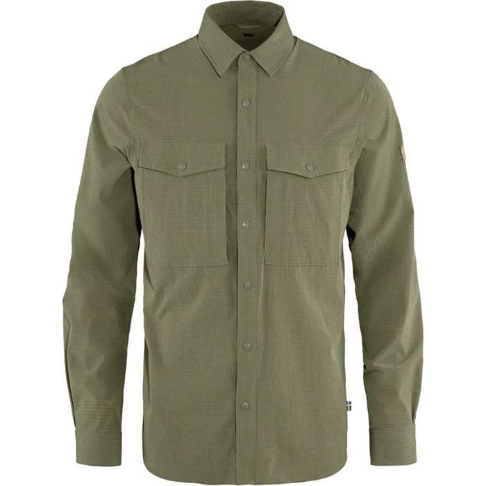 Fjällräven Abisko Trekking Shirt LS Herre / Mænd-light olive-2XL - Skjorter