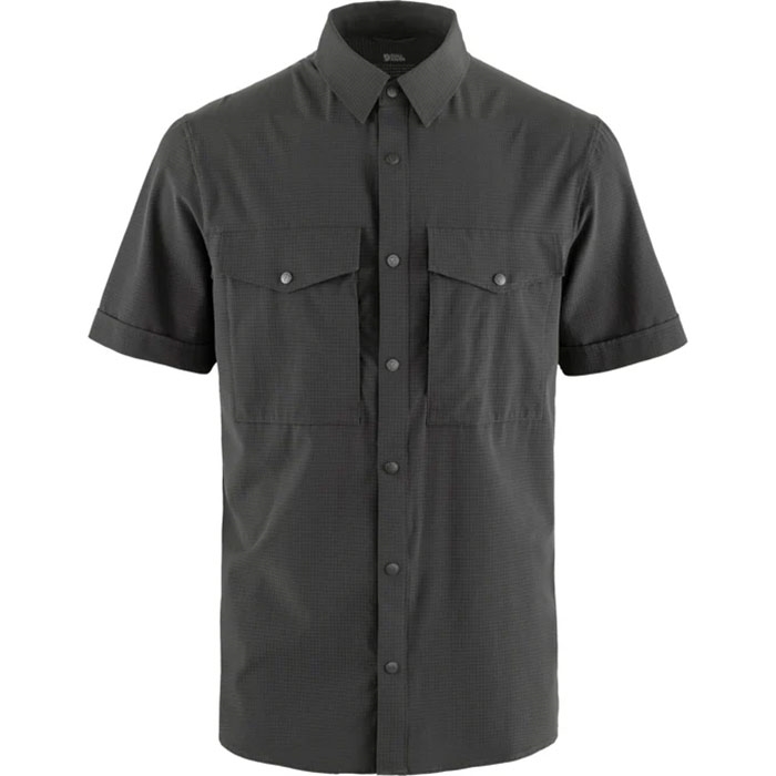 Fjällräven Abisko Trekking Shirt SS Herre / Mænd-dark grey-M - Skjorter